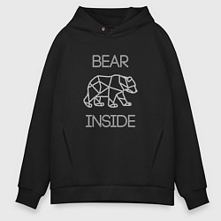 Толстовка оверсайз мужская Bear Inside, цвет: черный