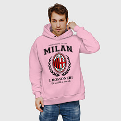 Толстовка оверсайз мужская Milan: I Rossoneri, цвет: светло-розовый — фото 2