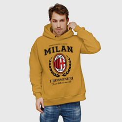 Толстовка оверсайз мужская Milan: I Rossoneri цвета горчичный — фото 2