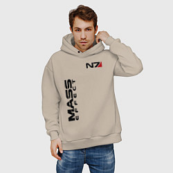 Толстовка оверсайз мужская MASS EFFECT N7, цвет: миндальный — фото 2