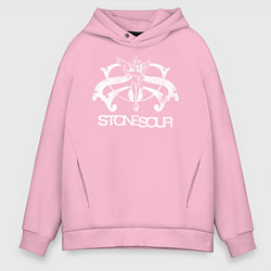 Толстовка оверсайз мужская Stone Sour, цвет: светло-розовый