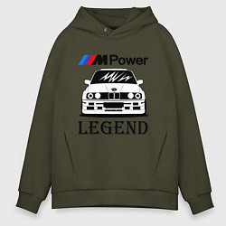 Толстовка оверсайз мужская BMW Power LEGEND, цвет: хаки