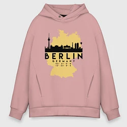 Толстовка оверсайз мужская Берлин - Германия, цвет: пыльно-розовый