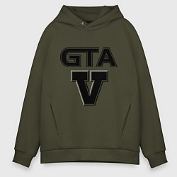 Толстовка оверсайз мужская GTA 5, цвет: хаки