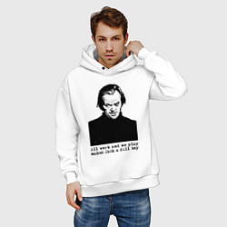 Толстовка оверсайз мужская Сияние - Джек Николсон, цвет: белый — фото 2