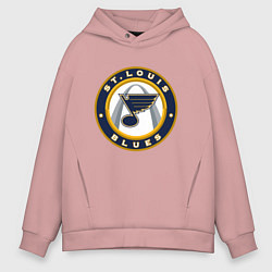Толстовка оверсайз мужская St Louis Blues, цвет: пыльно-розовый