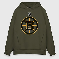 Толстовка оверсайз мужская Boston Bruins NHL, цвет: хаки