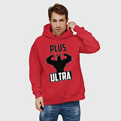 Толстовка оверсайз мужская PLUS ULTRA черный, цвет: красный — фото 2