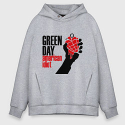 Толстовка оверсайз мужская Green Day: American idiot, цвет: меланж