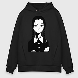 Толстовка оверсайз мужская Wednesday Addams, цвет: черный