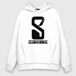 Толстовка оверсайз мужская Scorpions logo, цвет: белый
