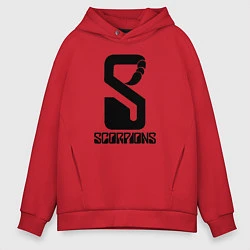 Толстовка оверсайз мужская Scorpions logo, цвет: красный