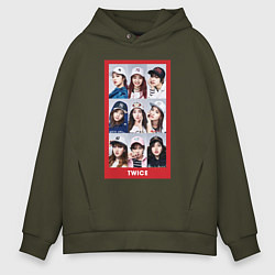 Толстовка оверсайз мужская TWICE, цвет: хаки