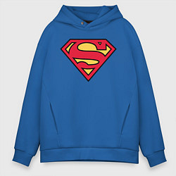 Толстовка оверсайз мужская Superman logo цвета синий — фото 1