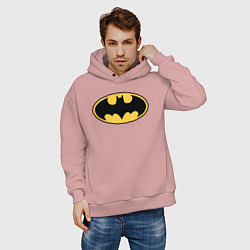 Толстовка оверсайз мужская Batman, цвет: пыльно-розовый — фото 2
