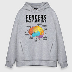 Толстовка оверсайз мужская Fences Brain Anatomy, цвет: меланж