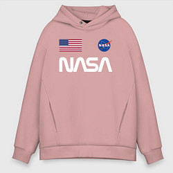 Толстовка оверсайз мужская NASA, цвет: пыльно-розовый