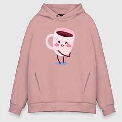 Толстовка оверсайз мужская Кофе, цвет: пыльно-розовый