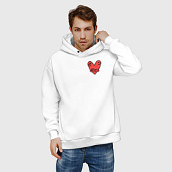 Толстовка оверсайз мужская Сердечко, цвет: белый — фото 2