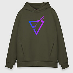 Толстовка оверсайз мужская Liquid Triangle, цвет: хаки
