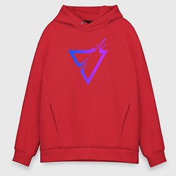 Толстовка оверсайз мужская Liquid Triangle, цвет: красный