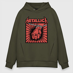 Толстовка оверсайз мужская Metallica, цвет: хаки