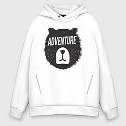 Толстовка оверсайз мужская Bear Adventure, цвет: белый