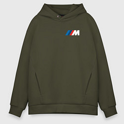 Толстовка оверсайз мужская BMW M LOGO 2020, цвет: хаки