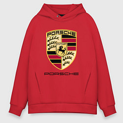 Толстовка оверсайз мужская PORSCHE, цвет: красный
