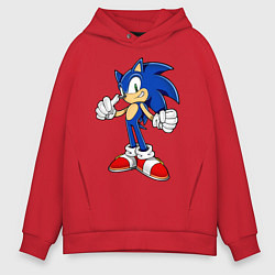 Толстовка оверсайз мужская Sonic, цвет: красный