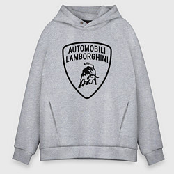 Толстовка оверсайз мужская Lamborghini Logo Dark, цвет: меланж