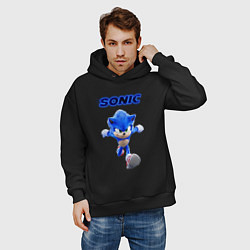 Толстовка оверсайз мужская SONIC, цвет: черный — фото 2