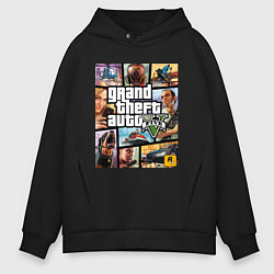 Толстовка оверсайз мужская GTA5, цвет: черный