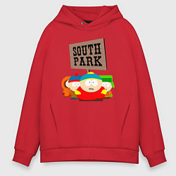 Толстовка оверсайз мужская ЮЖНЫЙ ПАРК, цвет: красный