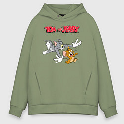 Толстовка оверсайз мужская Tom & Jerry, цвет: авокадо