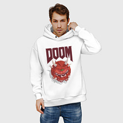 Толстовка оверсайз мужская DOOM, цвет: белый — фото 2