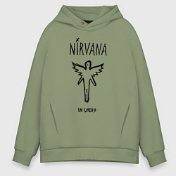 Толстовка оверсайз мужская Nirvana In utero, цвет: авокадо