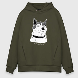 Толстовка оверсайз мужская Курьер - Шарик, цвет: хаки