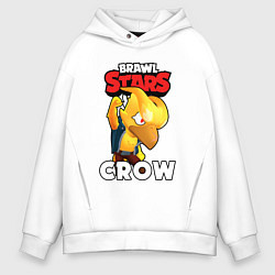 Толстовка оверсайз мужская BRAWL STARS CROW PHOENIX, цвет: белый