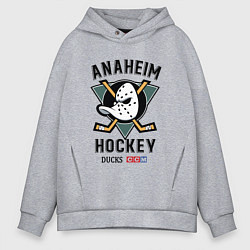 Толстовка оверсайз мужская ANAHEIM DUCKS, цвет: меланж