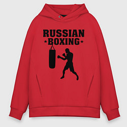 Толстовка оверсайз мужская Russian Boxing, цвет: красный