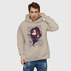 Толстовка оверсайз мужская Вэй Усянь, цвет: миндальный — фото 2