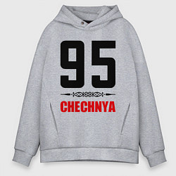 Толстовка оверсайз мужская 95 Chechnya, цвет: меланж