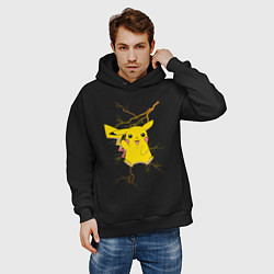 Толстовка оверсайз мужская Pikachu, цвет: черный — фото 2