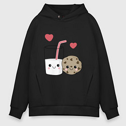 Толстовка оверсайз мужская Milk and Cookies Love, цвет: черный