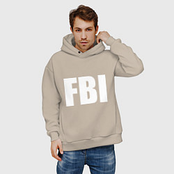 Толстовка оверсайз мужская FBI, цвет: миндальный — фото 2