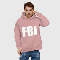 Толстовка оверсайз мужская FBI, цвет: пыльно-розовый — фото 2