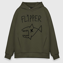 Толстовка оверсайз мужская Nirvana Flipper, цвет: хаки