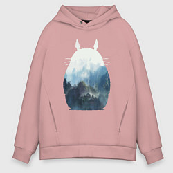 Толстовка оверсайз мужская Тоторо, цвет: пыльно-розовый