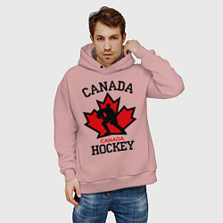Толстовка оверсайз мужская Canada Hockey, цвет: пыльно-розовый — фото 2